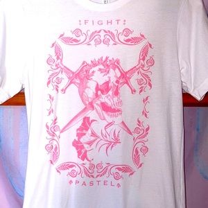 pink skull / sword graphic tee